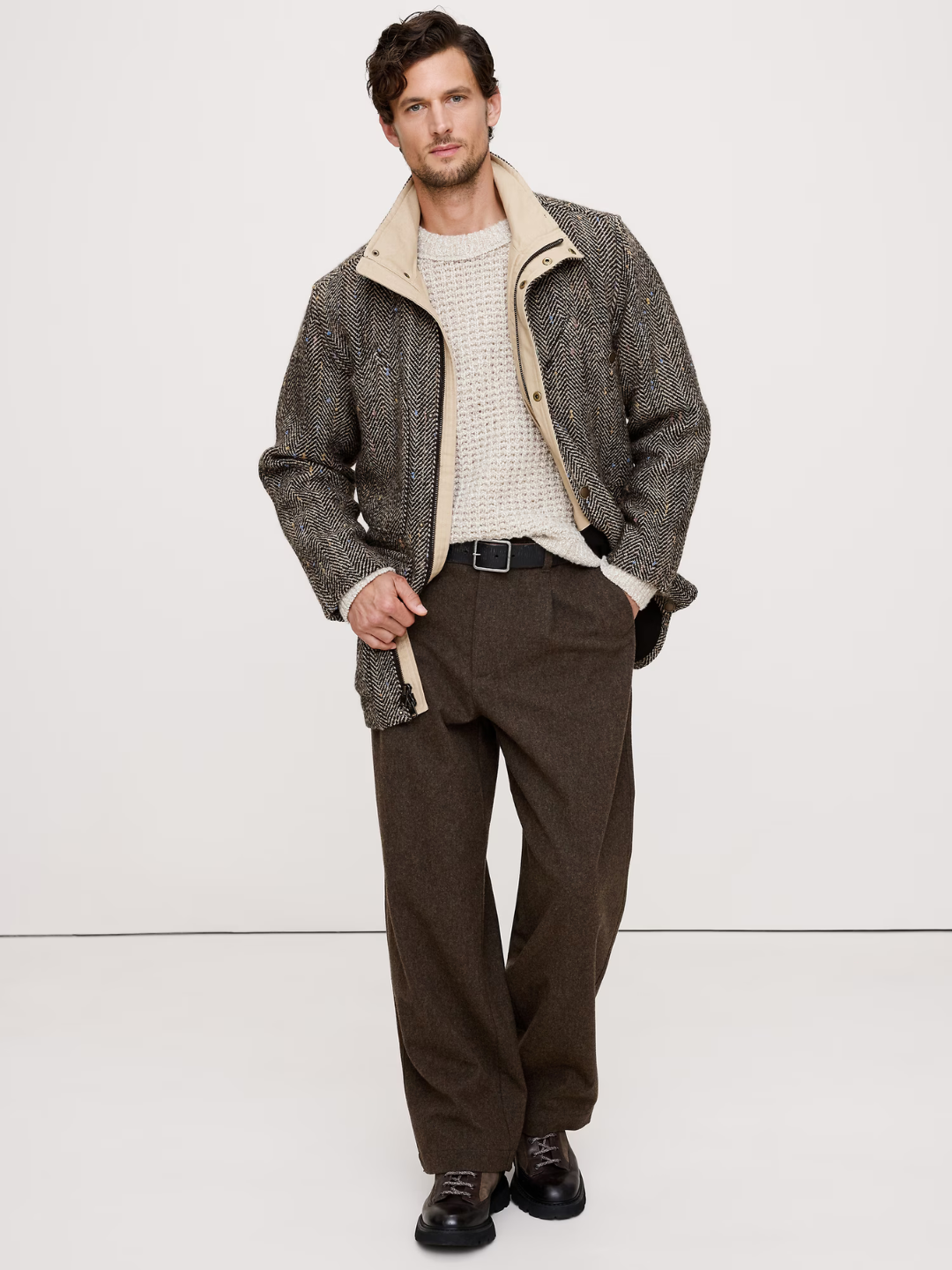 Herringbone Tweed Parka