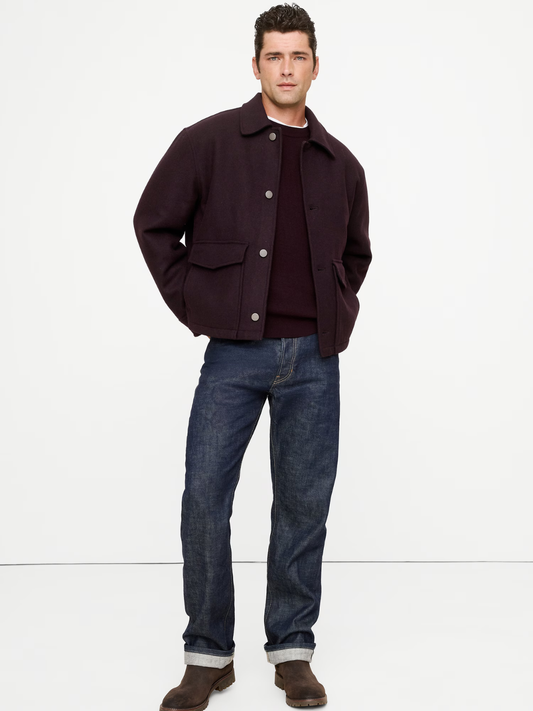 Double-Faced Wool-Blend Utility Jacket