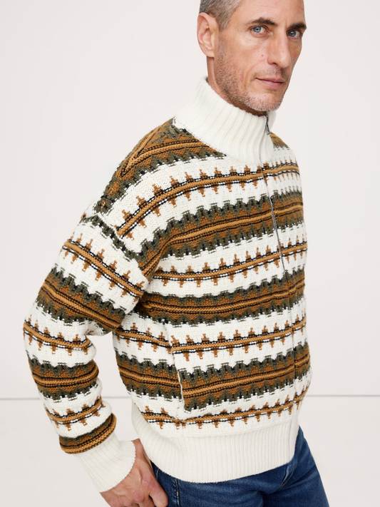 Fairisle Merino-Blend Sweater Jacket