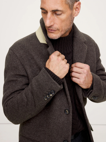 Italian Melton Wool-Blend Top Coat
