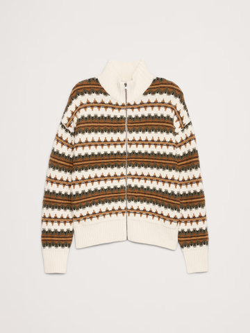 Fairisle Merino-Blend Sweater Jacket