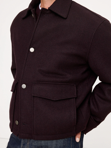 Double-Faced Wool-Blend Utility Jacket
