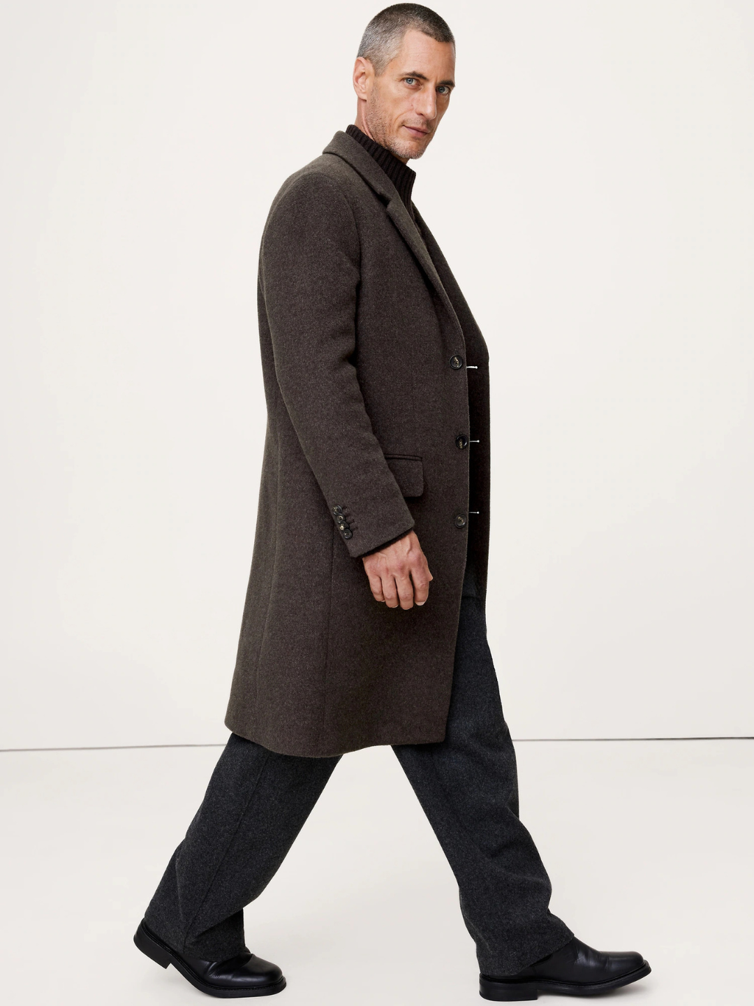 Italian Melton Wool-Blend Top Coat