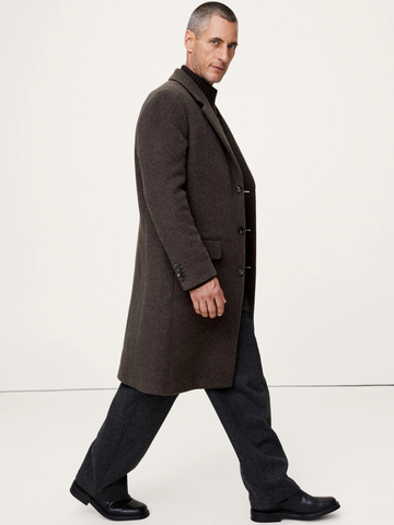 Italian Melton Wool-Blend Top Coat